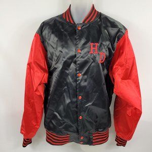 HD Vintage Hot Rod Car Satin Snap Jacket Shanter Sportswear Mens Medium